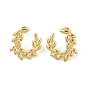 Ion Plating(IP) 304 Stainless Steel Stud Earrings for Women, Wreath