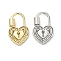 Латунные подвески, сердце блокировки прелести, без кадмия и без свинца, стойки покрытие, долговечный