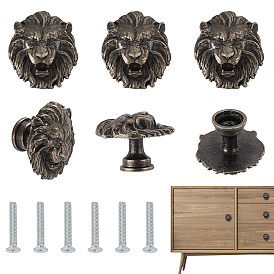 Ручки для ящиков из сплава льва, ручки шкафа, аксессуары для дверных ручек, с винтом