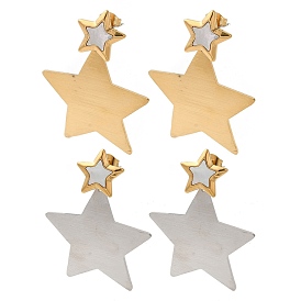 Titanium Steel Stud Earrings for Women, Star