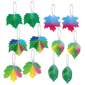 Colorful Gradient Acrylic Maple Leaf Earrings - Unique, Trendy, Nature-inspired.