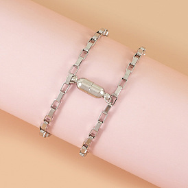 Bracelet couple magnétique en acier inoxydable - style minimaliste européen et américain