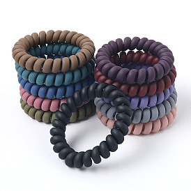 Matte Telephone Cord Hair Ties for Women - High Elasticity Headbands with Scrunchie and Ponytail Holder