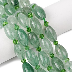 Естественный зеленый кварцевые нити бисера, рис, с бисером