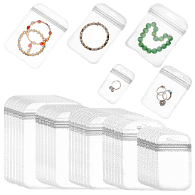 250шт 5 стили прозрачные пластиковые пакеты с застежкой-молнией, многоразовые упаковочные пакеты, прямоугольные