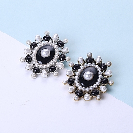 Alloy Brooches, with Plastic Imitation Pearl