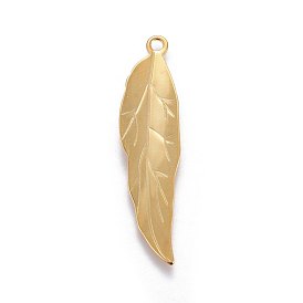 201 Stainless Steel Pendants, Leaf