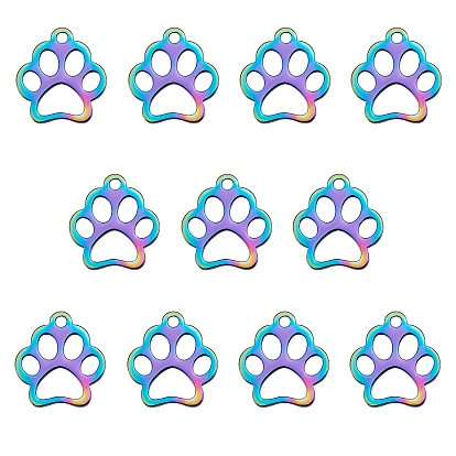 201 подвески для животных из нержавеющей стали, собака отпечатки лап