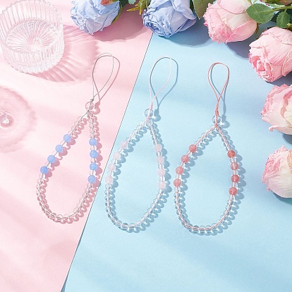 Gemstone Mobile Straps, with Nylon Threads