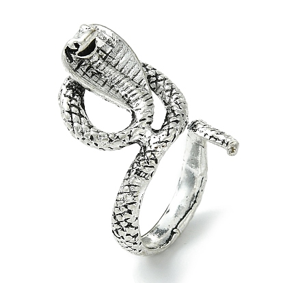 Snake Alloy Open Cuff Rings, Lead Free & Cadmium Free