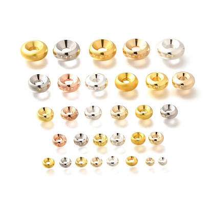 Латунные бусины, долговечный, без кадмия и без свинца, плоско-круглые