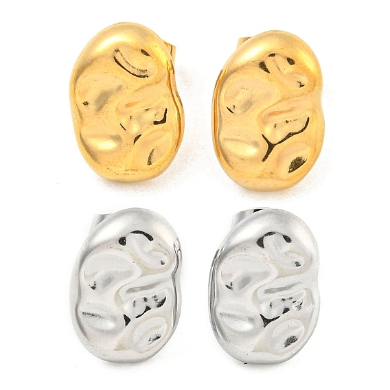 Овальные 304 серьги-гвоздики из нержавеющей стали, серьги-гвоздики для женщин