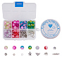 DIY Bracelet Making, with Spray Painted Crackle Glass Beads, Acrylic Beads, Crystal Thread and Metal Pendants