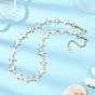 Drawbench Style Natural Freshwater Shell Religion Cross Beaded Necklaces for Women, White