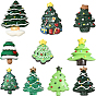 60Pcs 10 Styles Christmas Theme Oapque Resin Decoden Cabochons, Christmas Tree