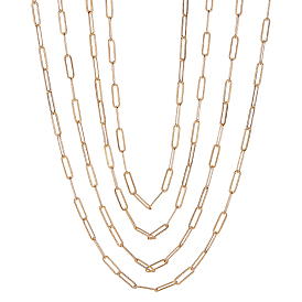 PandaHall Elite Brass Textured Paperclip Chain Necklace Making, with Lobster Claw Clasps