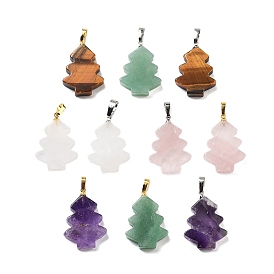 Природных драгоценных камней подвески, подвески на елку с латунным покрытием, защелкивающиеся на дужках