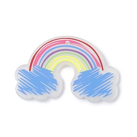 Printed Acrylic Pendants, Rainbow Charm