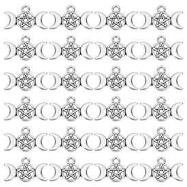 200Шармы из сплава в тибетском стиле, без кадмия и без свинца, тройная пентаграмма богини