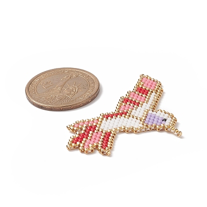 Handmade Loom Pattern MIYUKI Seed Beads, Woodpecker Pendants