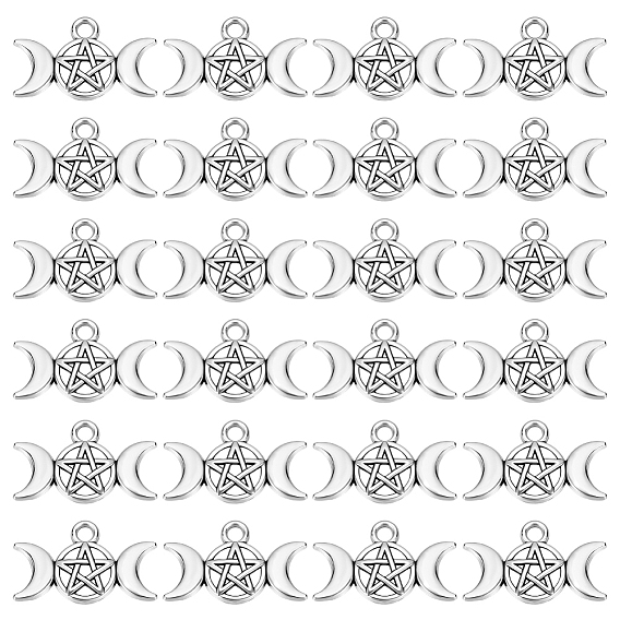 200Шармы из сплава в тибетском стиле, без кадмия и без свинца, тройная пентаграмма богини