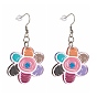 Sunflower Transparent Acrylic Dangle Earrings, with 316 Surgical Stainless Steel Earring Hooks