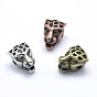 Messing Perlen, mit klaren Zirkonia, Cadmiumfrei und Nickel frei und Bleifrei, Leopard