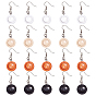 DIY Earring Making, with Wooden Pendant Cabochon Settings, Brass Earring Hooks, Ear Wire, Transparent Glass Cabochons and Jump Rings