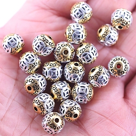 Perles en alliage de style tibétain, Perles avec un grand trou   , riz et ronde