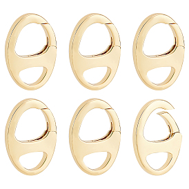 6шт. латунные пружинные кольца-затворы, овальные, без кадмия и без свинца, долговечный