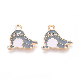 Подвески из сплава морских животных с эмалью, золотой свет