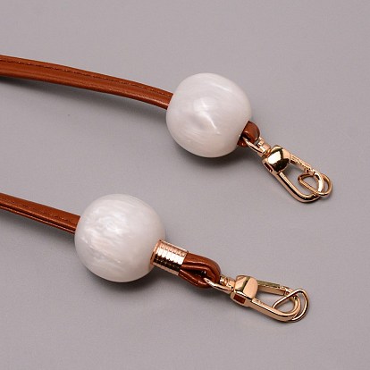 Sangle de sac à chaîne en cuir pu, avec perles de résine et fermoirs en alliage, accessoires de remplacement de sac