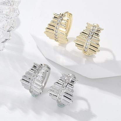 Серьги-кольца из латуни с прозрачным кубическим цирконием