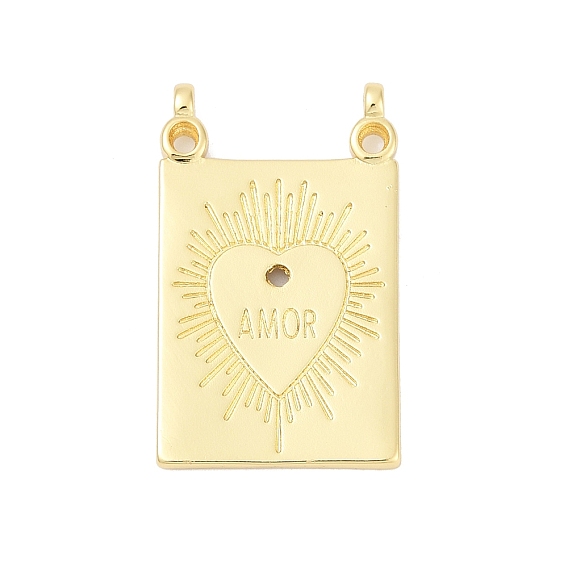 Латунные микро проложить кубического циркония подвески, прямоугольные, без свинца и без кадмия, долговечный