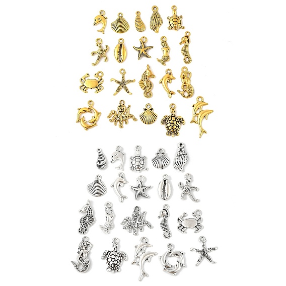Сплавочные подвески тибетского стиля, океан, морская звезда, набор подвесок серии «ракушка и дельфин»