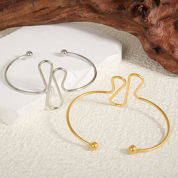 Европейский и американский стиль 304 браслеты-манжеты из нержавеющей стали для женщин