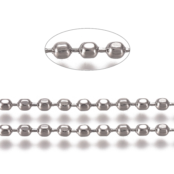 304 Stainless Steel Ball Chains, with Card Paper