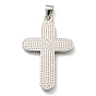 Rack Plating Alloy Enamel Pendants, Cross Charms with Glass, Long-Lasting Plated, Lead Free & Cadmium Free, Platinum