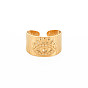 304 Stainless Steel Open Cuff Rings Rhinestone Settings, Evil Eye