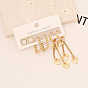 Stainless Steel Earring Set with Butterfly and Heart Studs - Long Dangle Style (E439)