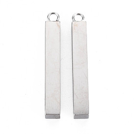Pendentifs en acier inoxydable, rectangle