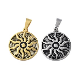 304 нержавеющей стальной эмали подвески, плоский круглый с подвеской в виде огненного солнца, вакуумное покрытие pvd