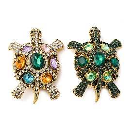 Значки со стразами из сплава для одежды, черепаха