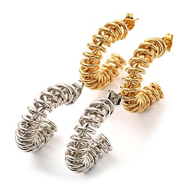 304 Stainless Steel Arch with Spiral Stud Earrings for Women