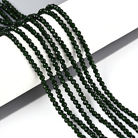 Синтетический зеленый авантюрин бисер нитей, круглые, граненые