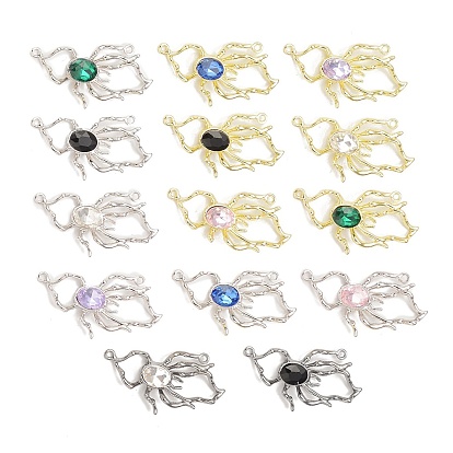 Alloy Glass Connector Charms, Spider