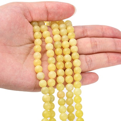 Natural Lemon Jade Beads Strands,  Round
