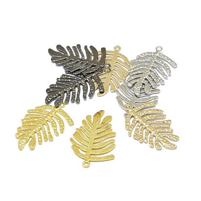 Alloy Pendants, Tropical Leaf Charms, Long-Lasting Plated, Monstera Leaf