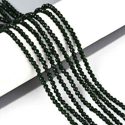 Синтетический зеленый авантюрин бисер нитей, круглые, граненые