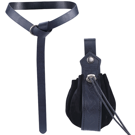 Мужской ремень viking из искусственной кожи с цепочкой и поясной сумкой ренессанс, поясной ремень с железной фурнитурой